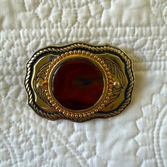 Vintage Gold Tone Belt Buckle - Picture 1 of 3